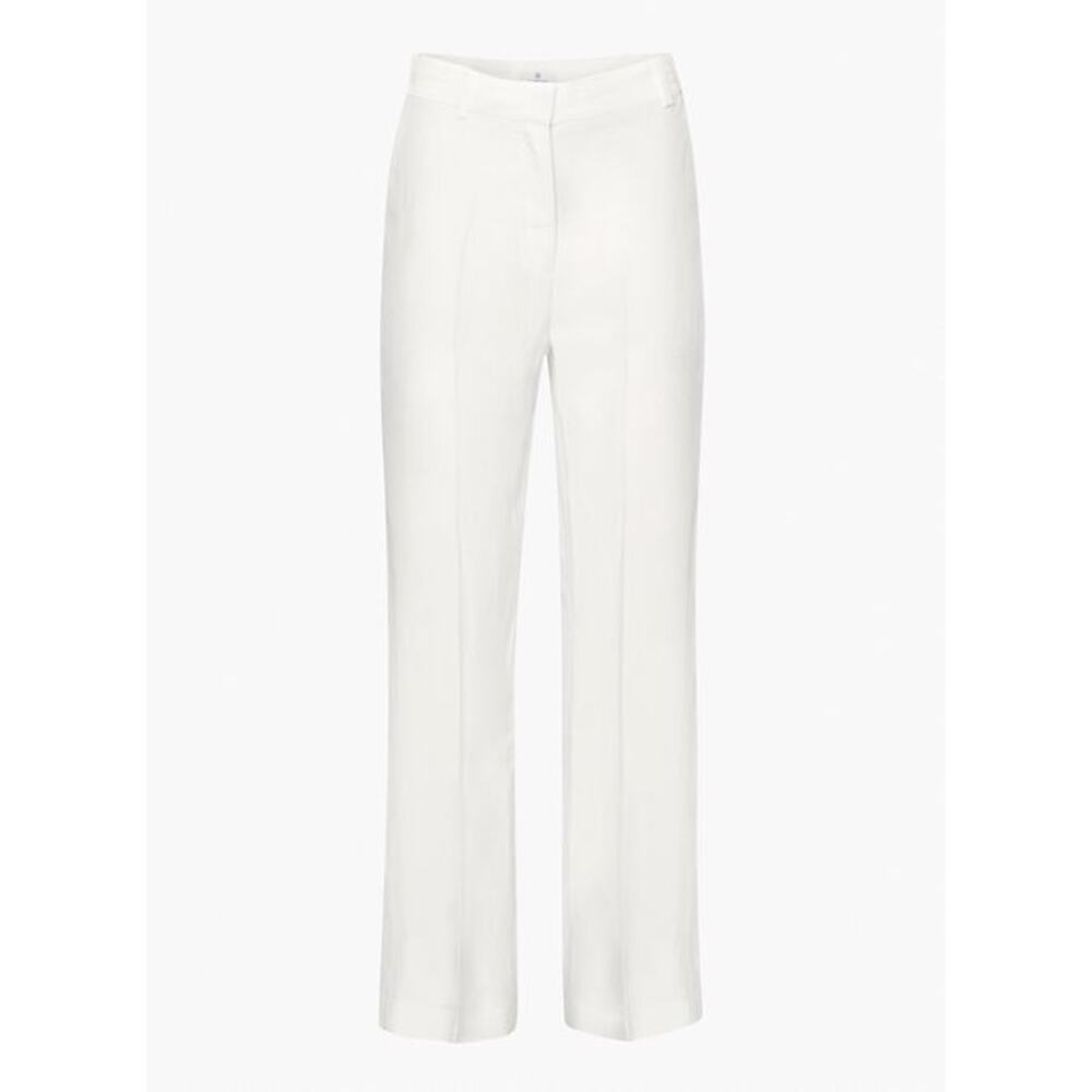 Babaton White Straight-Leg Dress Pants